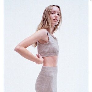 Kuzyk The Ru Bra Cropped Knit Top Sz M